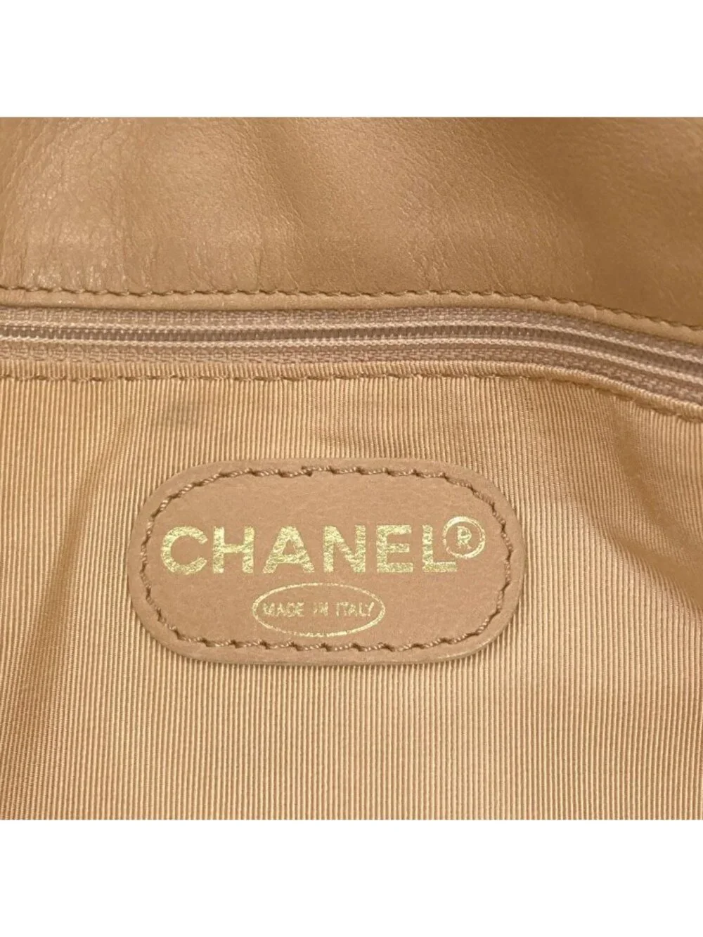 Chanel CC Logo Gold Tote Bag Lambskin